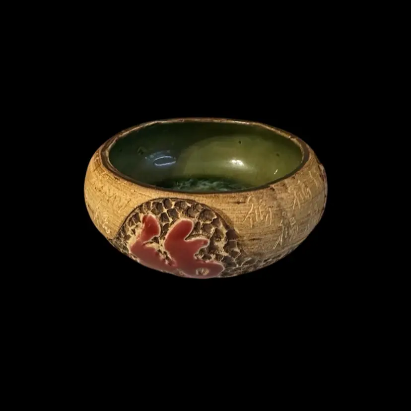 Chinese glazed ceramic bonsai pot or planter bowl