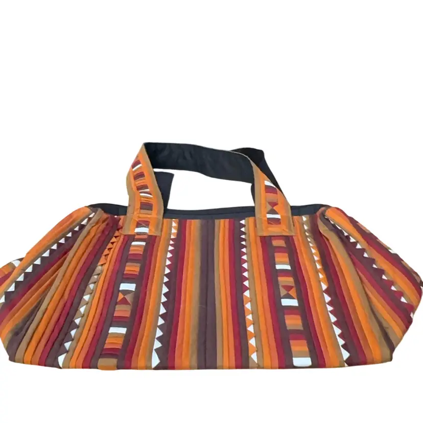 #10 Unmarked Hmong Pattern Multiple Fall Colors Cotton Zippered Purse