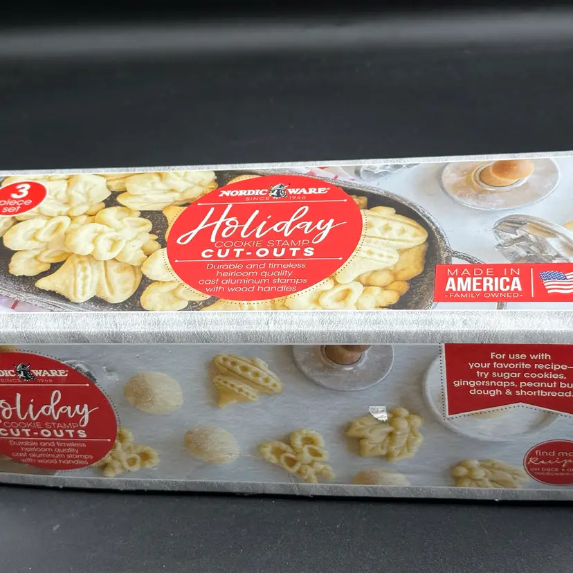 Nordic Ware Holiday Cookie Stamp Cut-Outs Set of 3 Cookie Stamps Cast Alum.