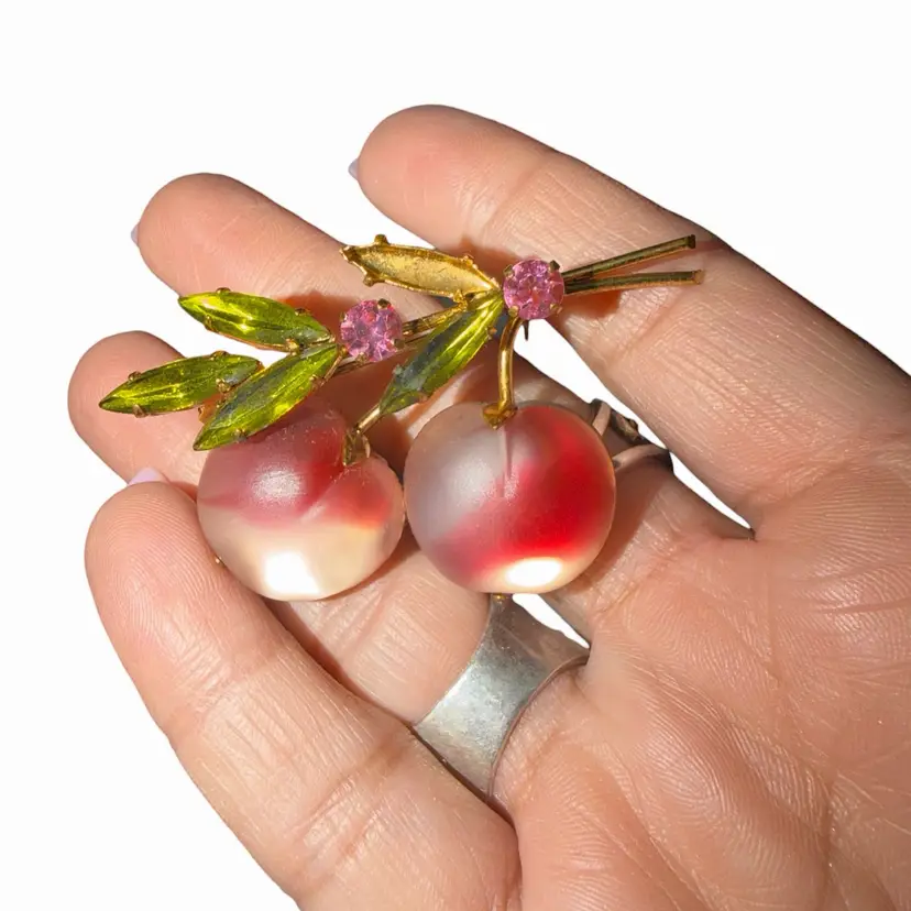 Austrian Cherries Brooch