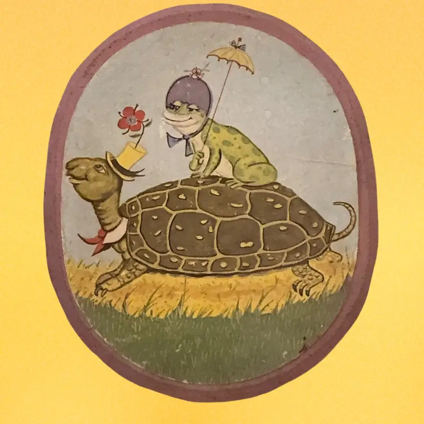 Vintage Turtle And Frog Wall Hanging