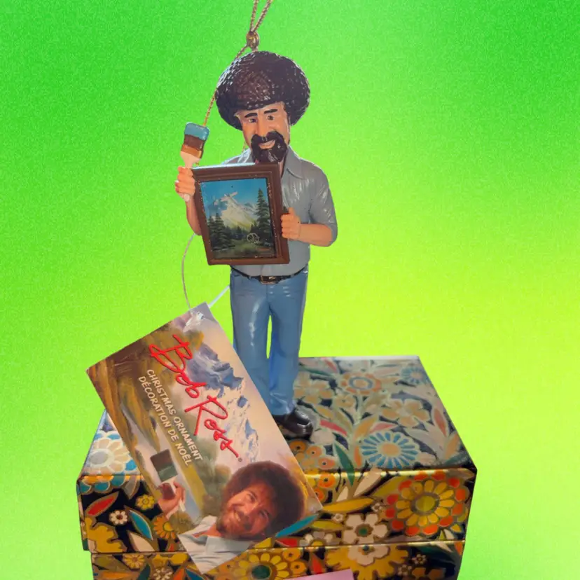 Bob Ross with Frame Painting Ornament