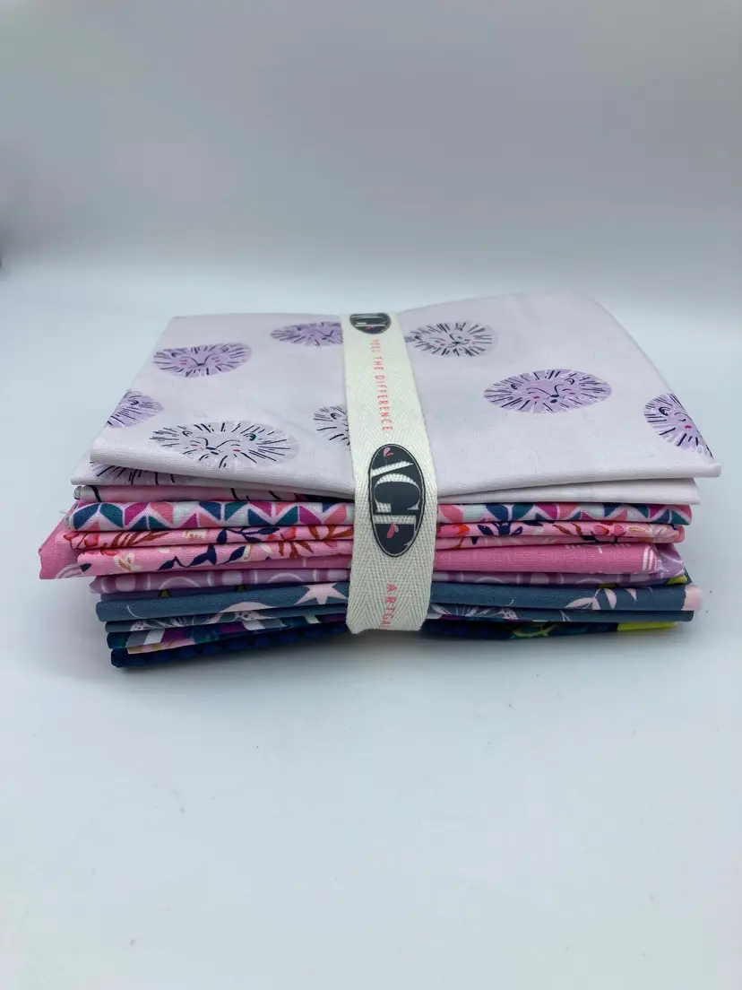 Art Gallery Fabrics fat quarter bundle featuring various Teal and Purple shades