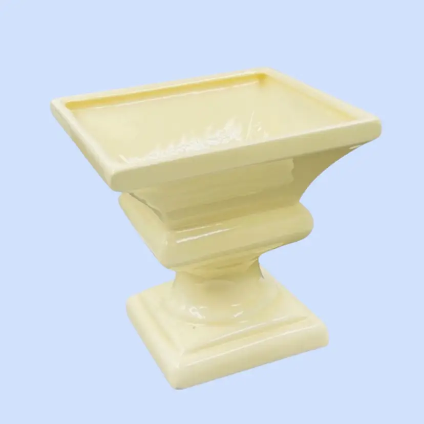 #438- Vintage Pedestal Planter Vase By Robinson Ransbottom  Pottery Co.  Roseville Ohio
