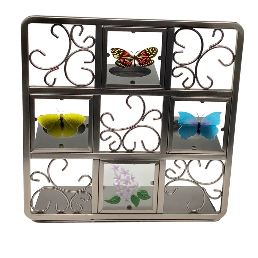 PartyLite Butterfly Tealight Easel, Metal & Glass Panels, Model P7729