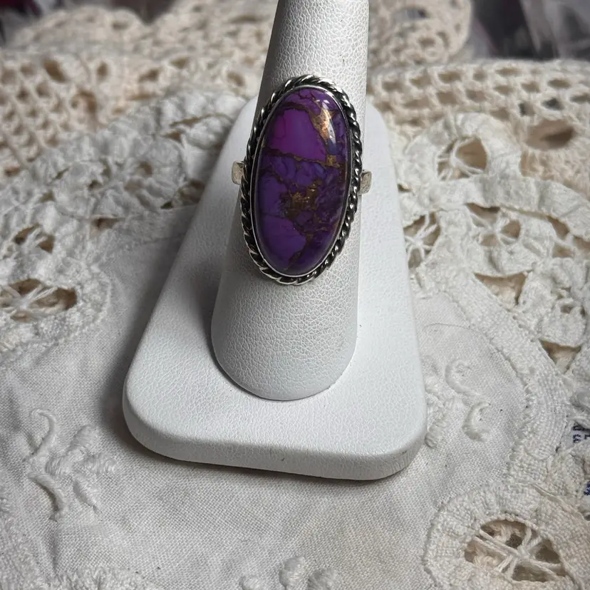 Sterling Silver Purple Mojave Turquoise Ring Size 8