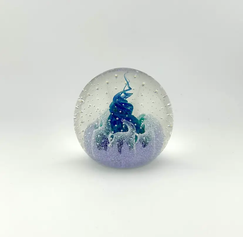 Caithness Scotland Fascination Glass Paperweight 3”x 3”