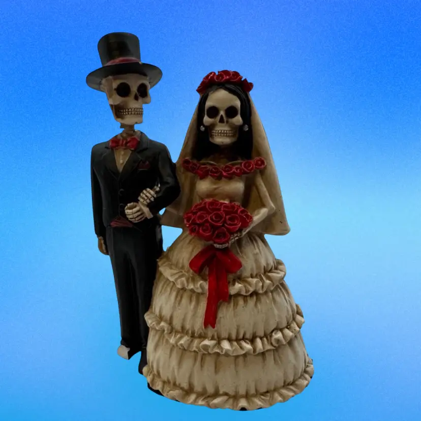 A023 Dia De Los Muertos Skeleton Wedding Couple