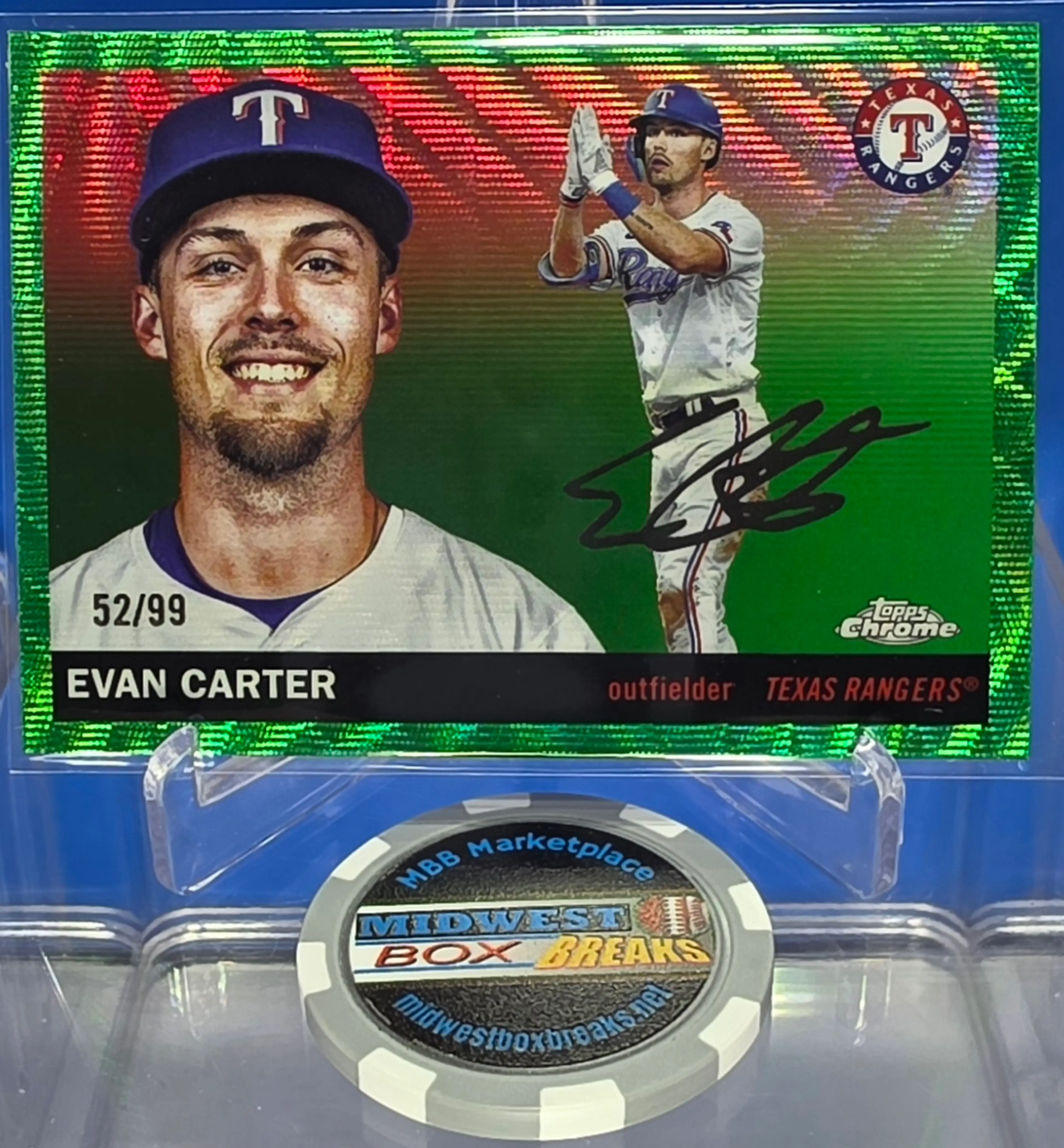 Midwest Box Breaks · Evan Carter 2025 Topps Chrome Platinum Green