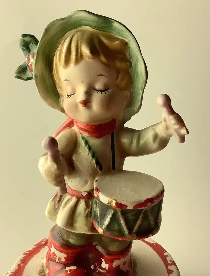 Vintage Lefton Ceramic Drummer Boy as is