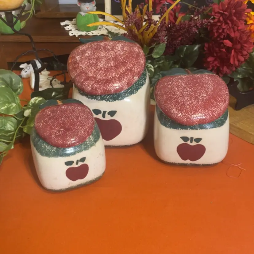 Apple Stoneware Canisters 3