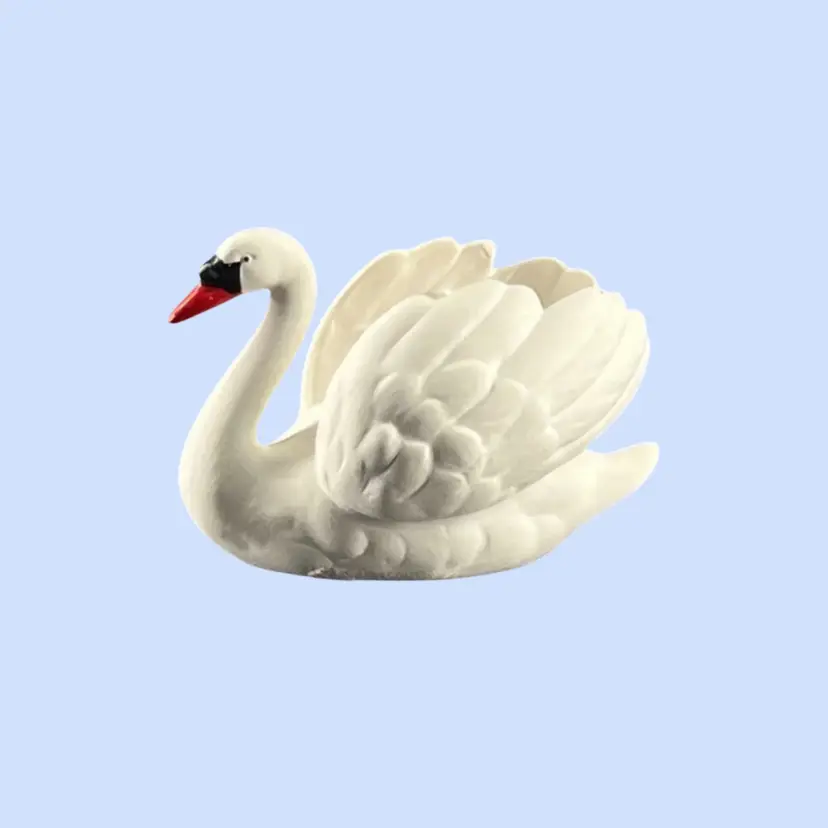 #292- Vintage Swan Miniature Figurine 
Planter Toothpick Candle Holder
Goebel Germany #ZV103 0