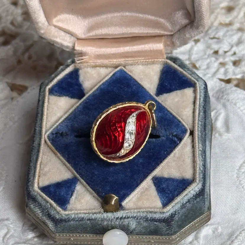 Vintage Vermeil Sterling Egg pendant