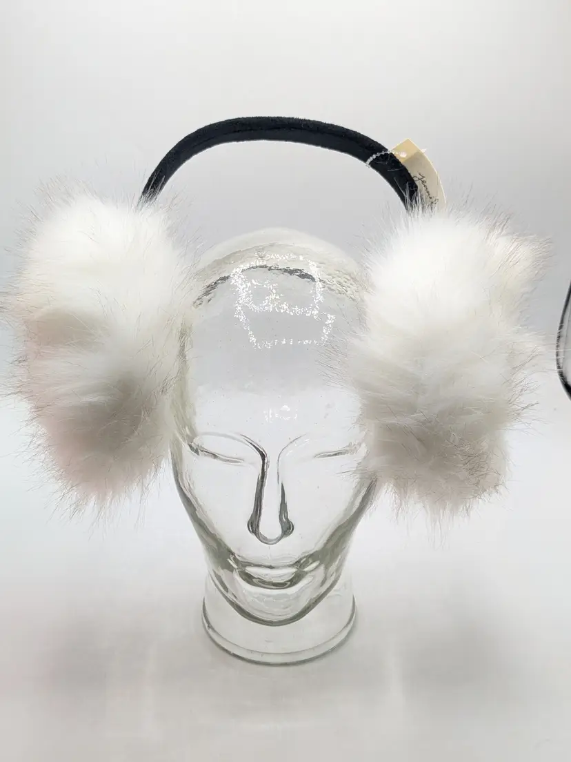 Jennifer & Company Fluffy White Faux Fur Earmuffs NWT