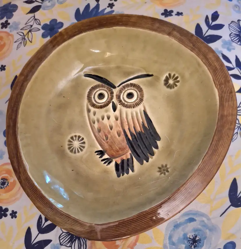 Owl Dish California Pottery