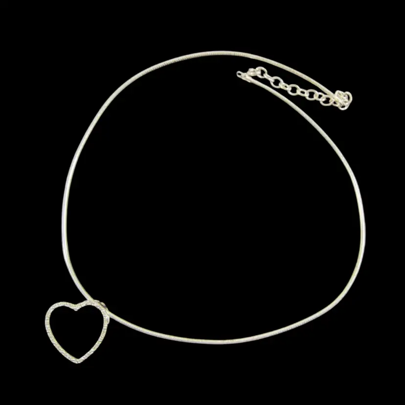 Silver 925 18” Necklace with Heart Pendant