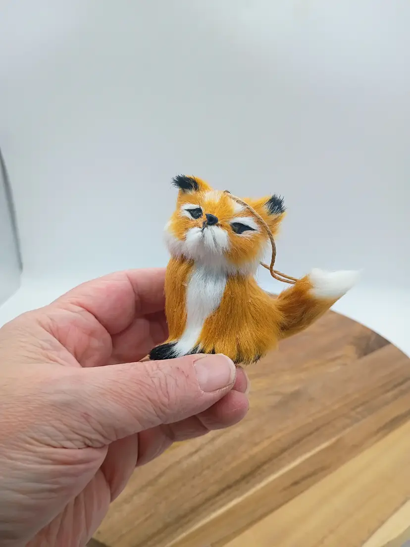 Target Wondershop Faux Fur Fox Ornament  New w/o Tag