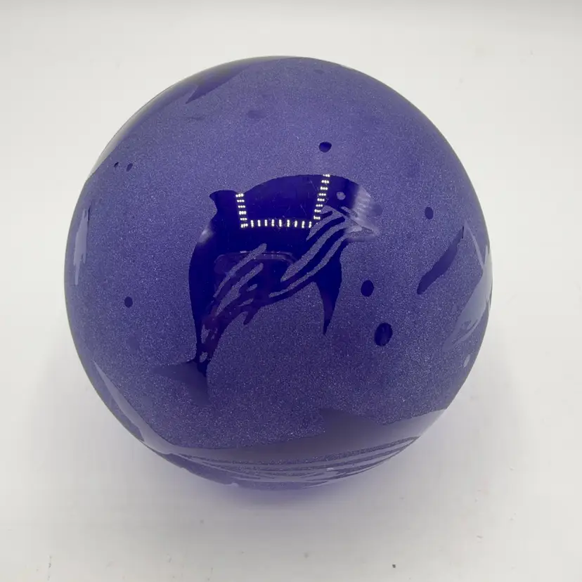 Cobalt Blue Cameo Glass Dolphins & Whales Paperweight