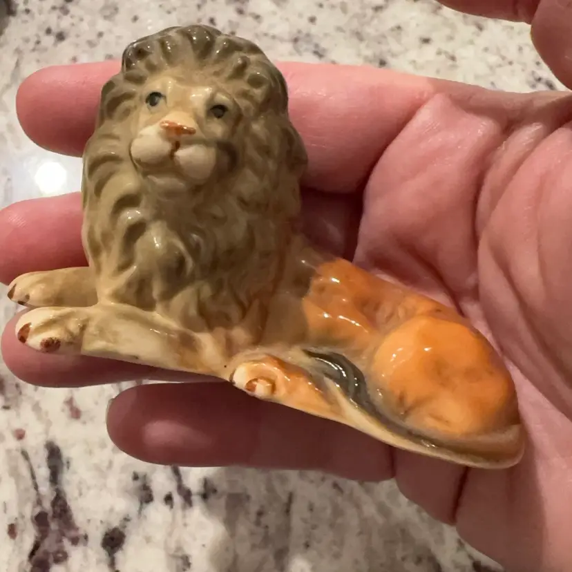Vintage Lion porcelain figurine