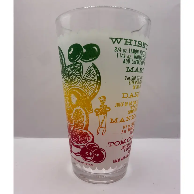 Mr. Bartender Original MCM Fruity Federal Glass Cocktail Shaker Glass 6”