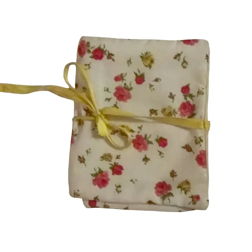 vintage floral roll-up jewelry organizer tie closure