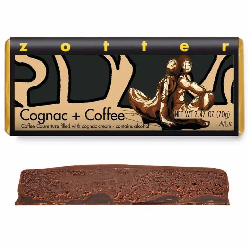 Zotter Cognac & Coffee Hand Scooped Chocolate Bar