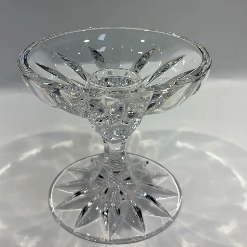 #01 Crystal -Candle/Paper Weight Holder- 3.75” Tall