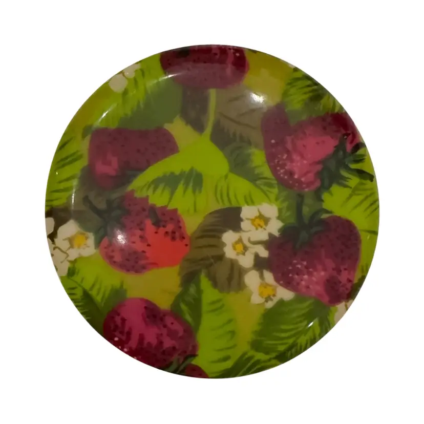 Vintage 1970s Strawberry Resin Footed Trivet - Mid Century Modern