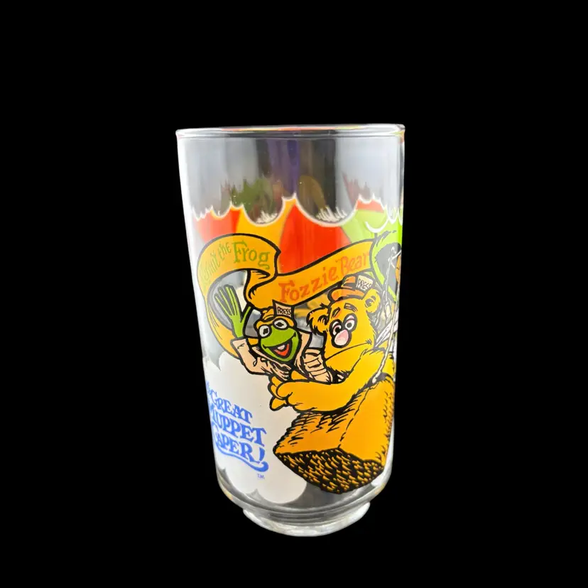 Vintage The Great Muppet Caper McDonald’s Glass 1981 5.5” Tall x 2.75” Wide