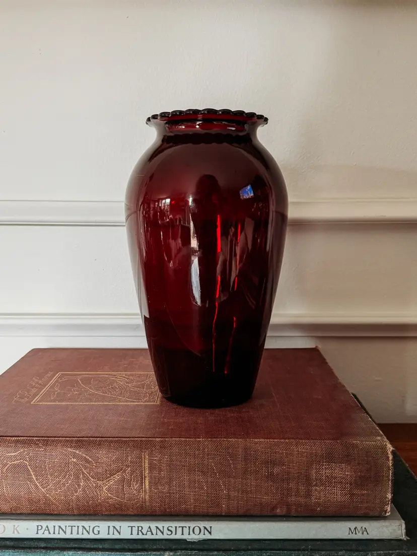 Anchor Hocking Royal Ruby Red glass vase
