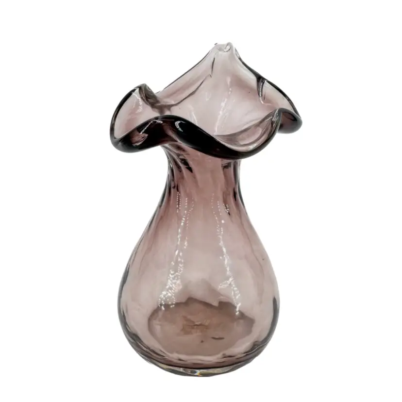 Hand Blown Amethyst Jack In The Pulpit Glass Vase