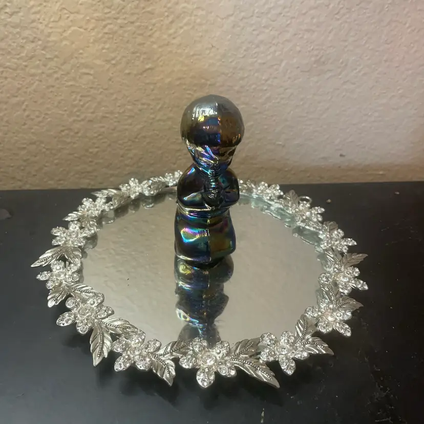 Fenton Amethyst Carnival Glass 5” Prayer Kneeling Boy Figurine