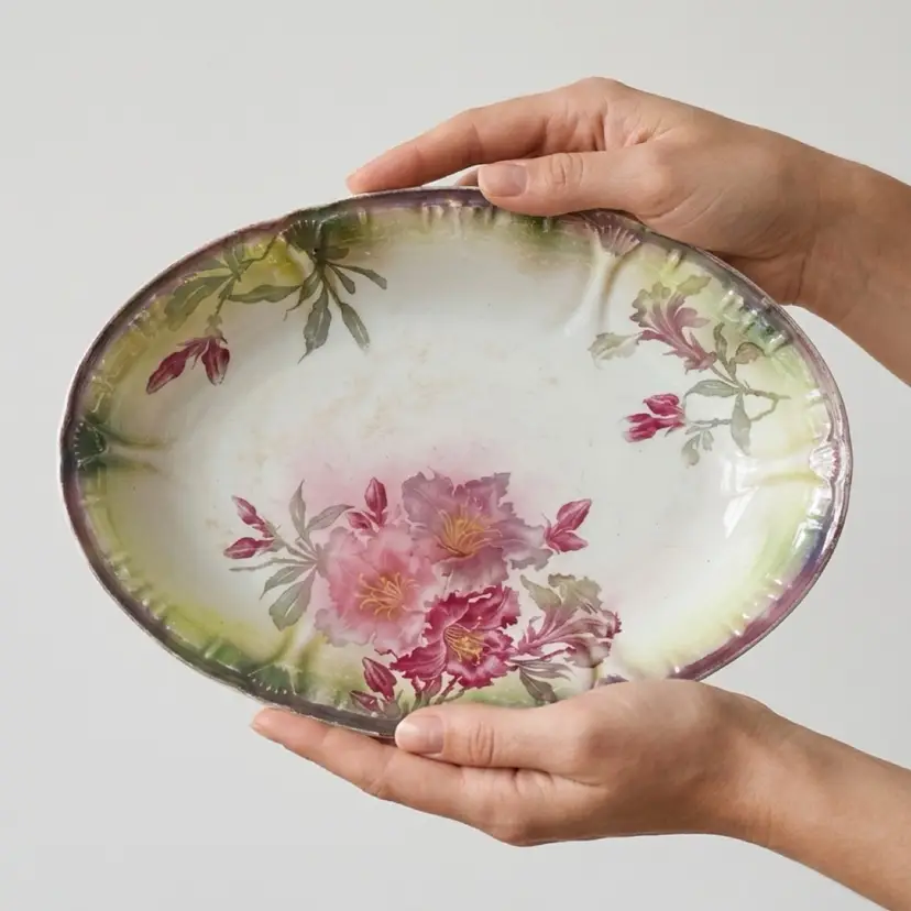 Rare Antique Serving Dish From Royal Bonn Franz Anton Mehlem Of The Castle