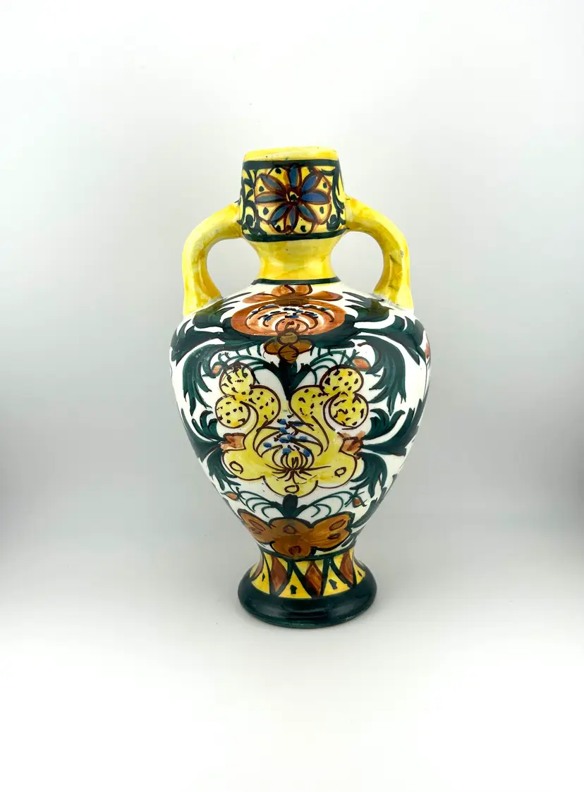 Vintage Spanish Pottery Amphora Vase 5”x 9”