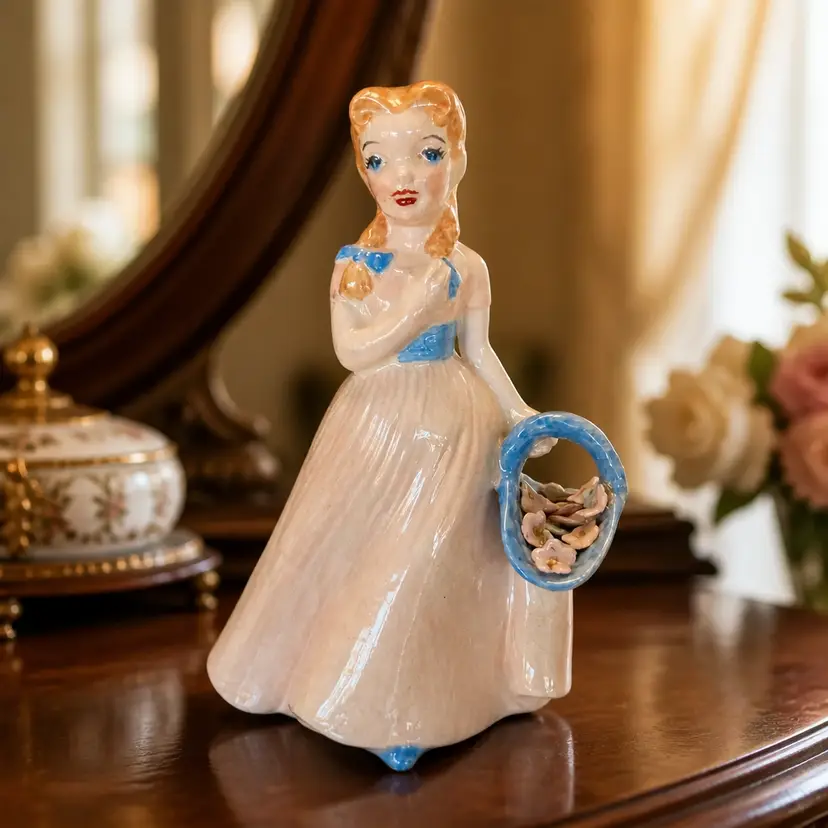 Allison Palmer Handpainted Whimsical  Picasso Style Woman Figurine, 4.75"