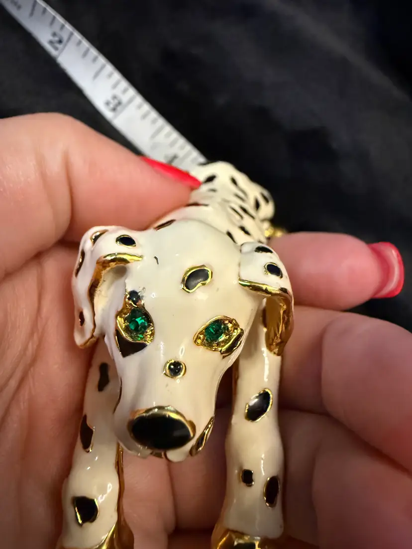 Vintage Dalmatian Enamel Brooch