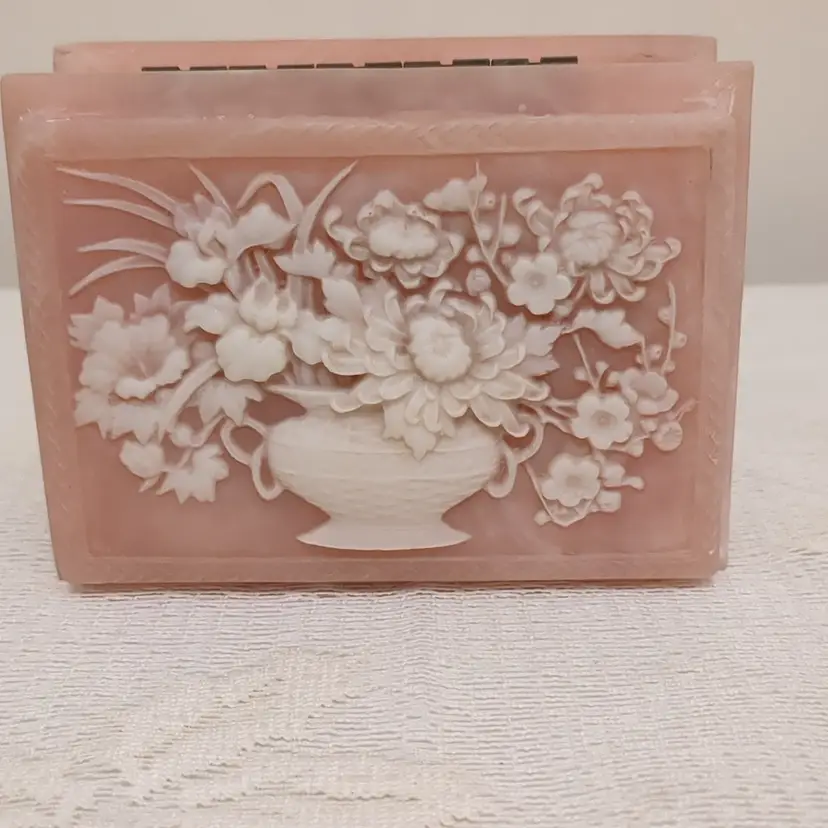 Incolay Stone Hinged Jewelry Box