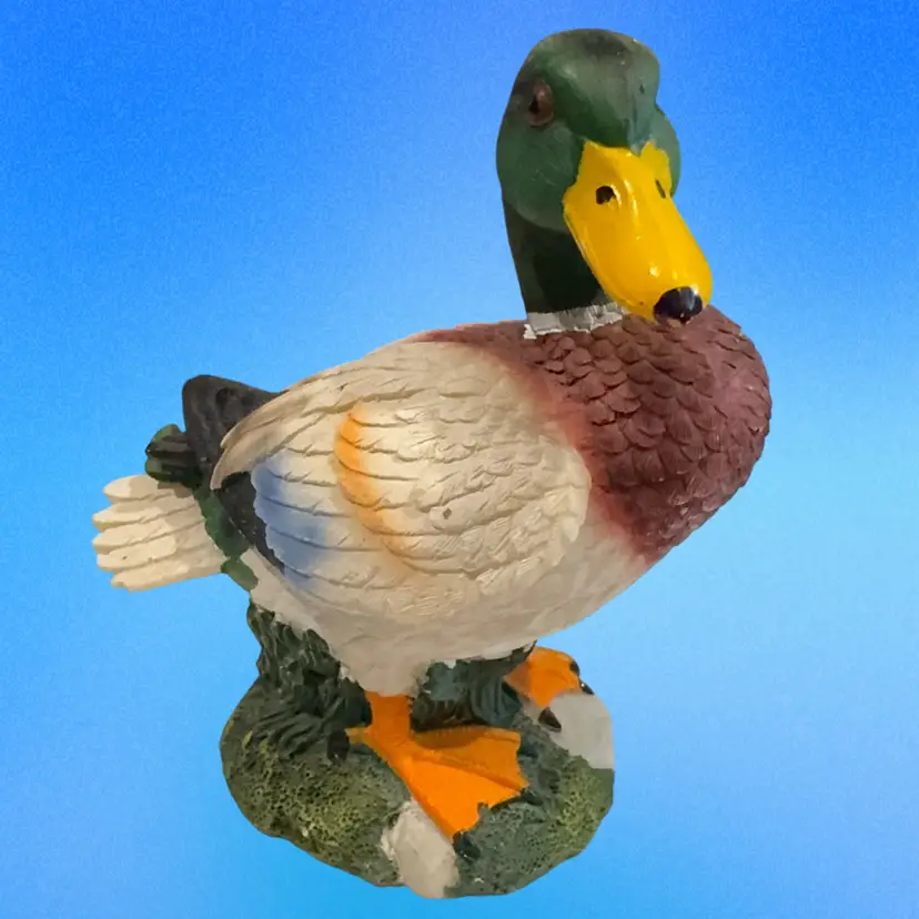 Resin Mallard Duck Figurine Hand Painted