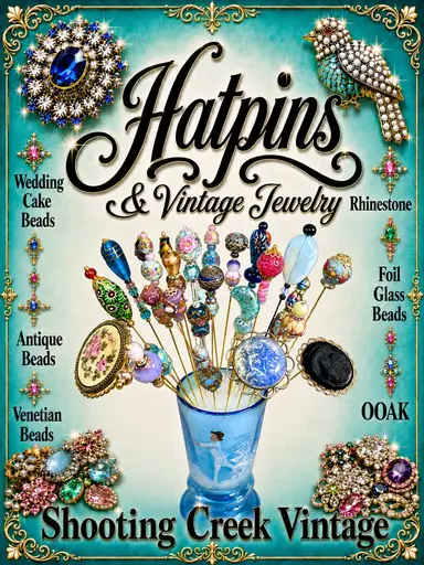 OOAK Hatpins & Vintage Jewelry