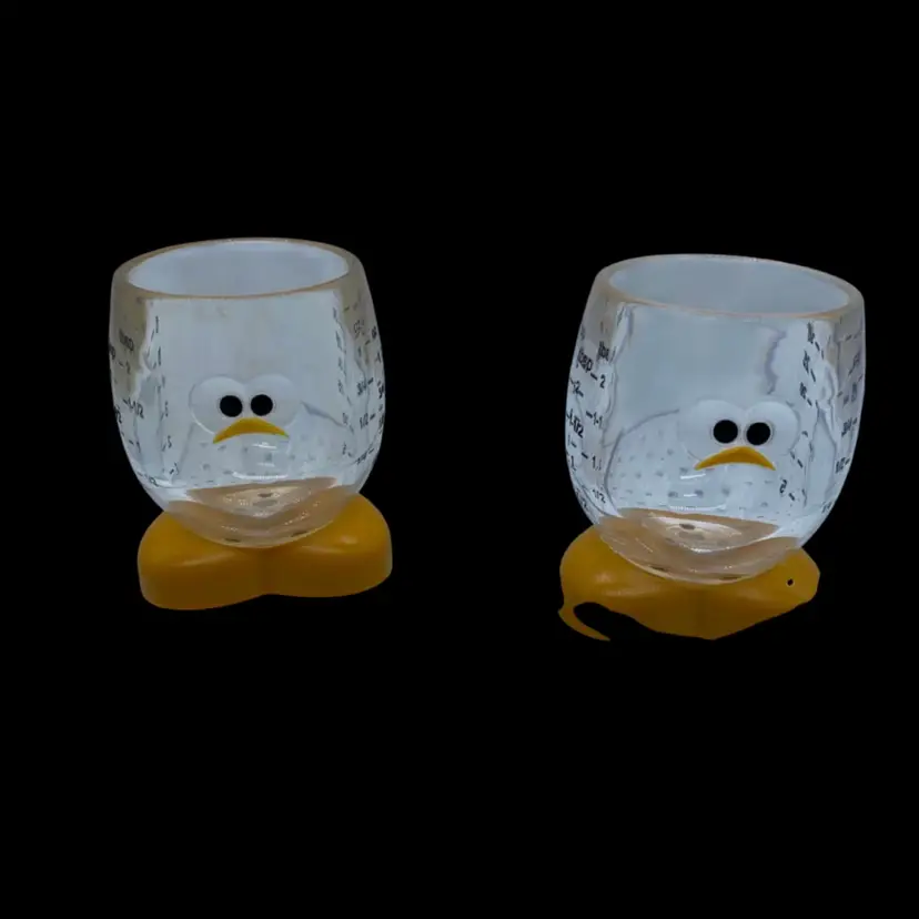 Vintage MSC International Sad Face Egg Yolk Separator & Measuring Cups – Set of 2 – Cute Kitchen Gadget