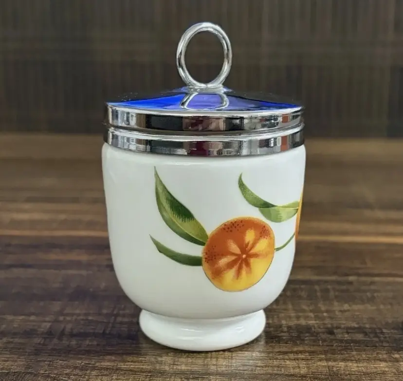 Royal Worcester Egg Coddler Pershore Standard Size England Porcelain w/ Lid