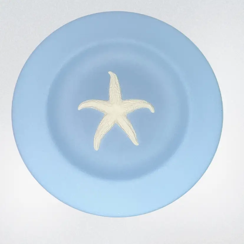4” Wedgwood Blue Mini Plate With Starfish