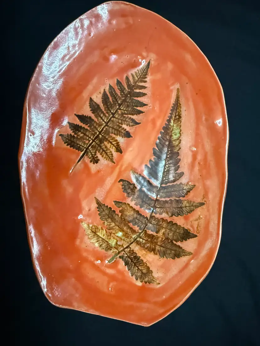 Handcrafted Ceramic Fern Leaf Plate