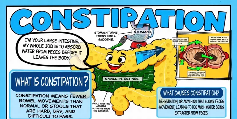 Constipation Patient Education Poster | Symptoms, Laxatives & Treatment Guide | Medical Office Wall Art (Digital Download)T