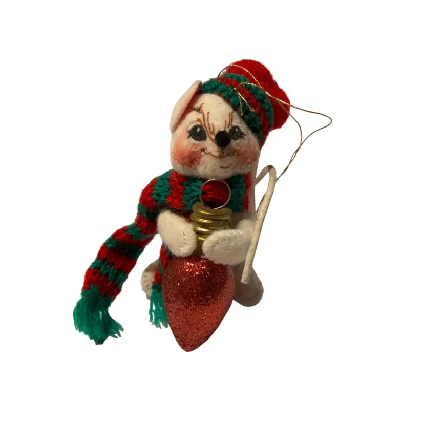 Annalee 3” Vintage NWT “Lights Out” Mouse Christmas Ornament CUTE