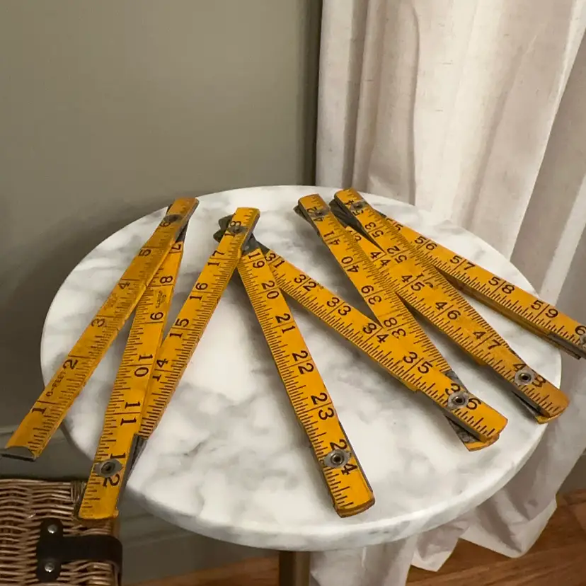 🔔 Vintage Yellow 6’ Folding Ruler