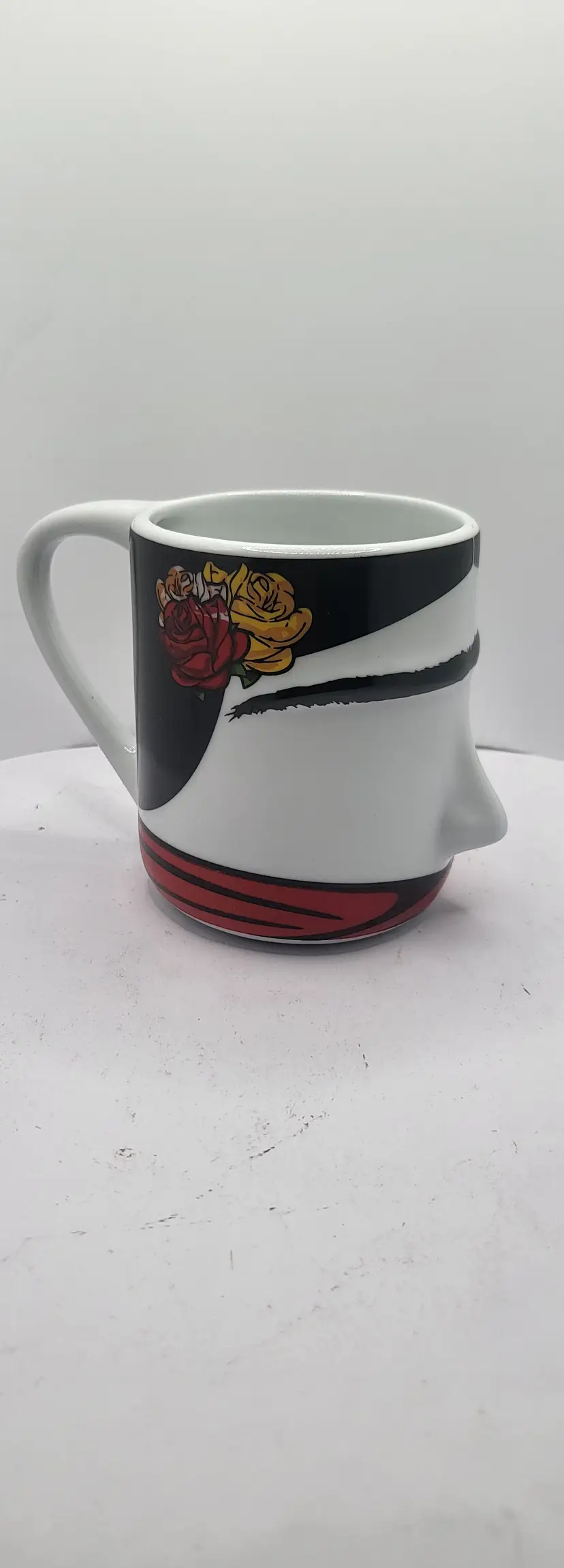 Frida Kahlo Quirky Face Mug with Floral Accent Artist Series Mug