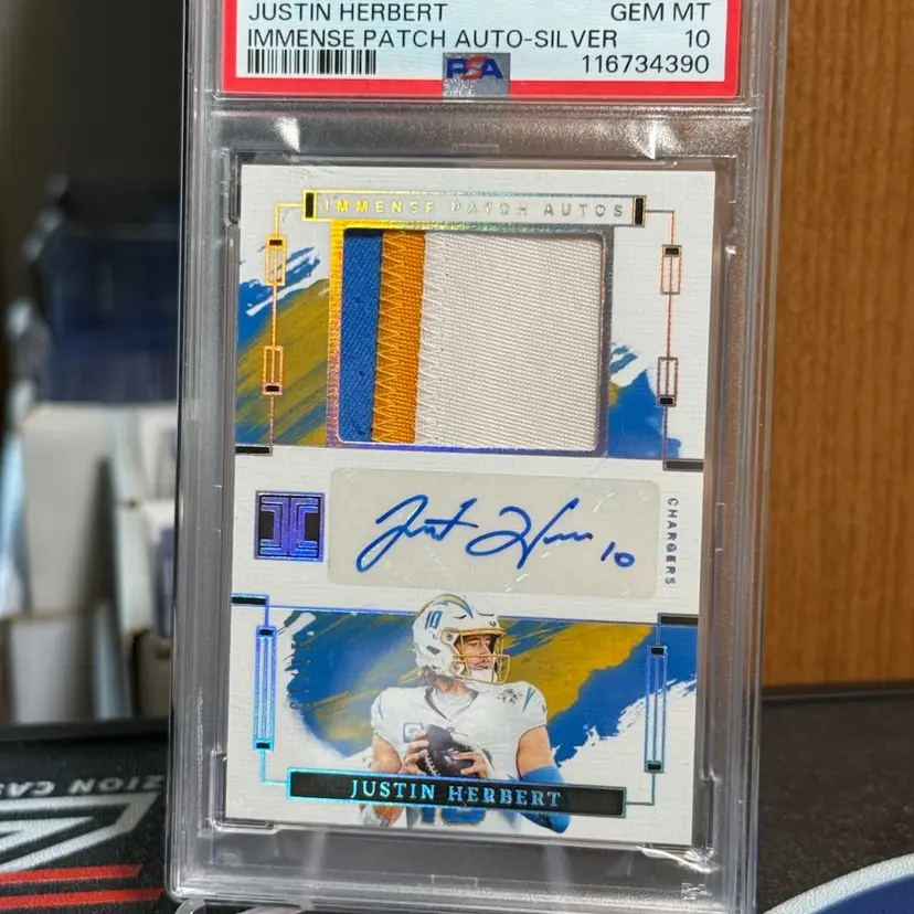 Justin Herbert 2024 Impeccable Immense Patch Auto 11/15 PSA 10