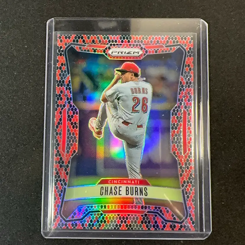 Chase Burns 2026 Panini Prizm Snakeskin SSP Cincinnati Reds