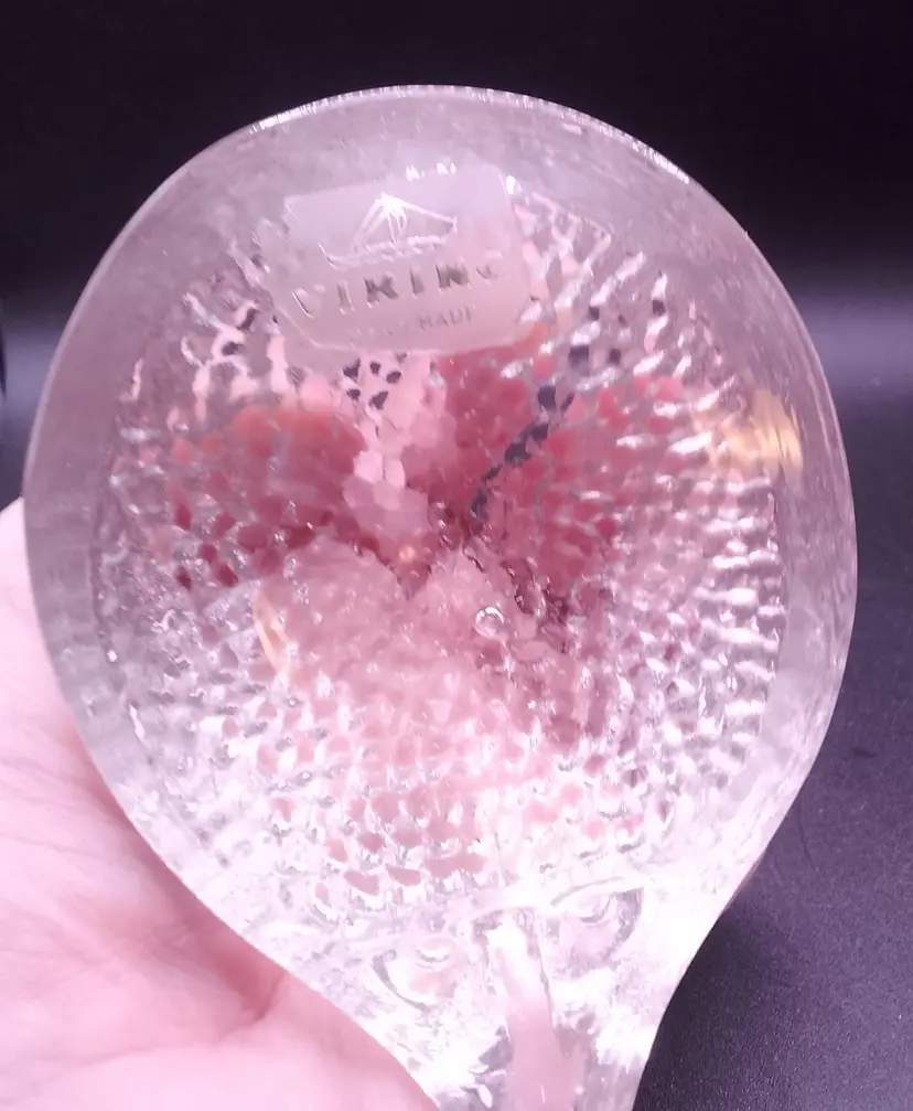 Vintage Viking Glass Clear Figurine Paperweight Window Sitter Hedgehog
